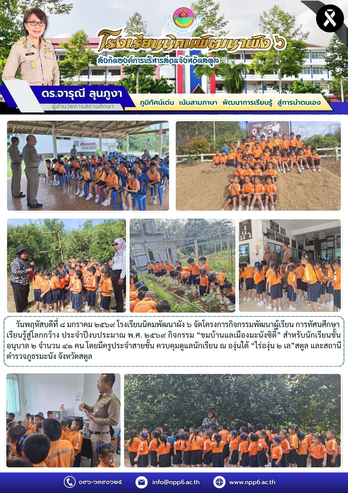 กิจกรรม “ชมบ้านแลเมืองมะนังซิตี้” สำหรับนักเรียนชั้นอนุบาล ๒